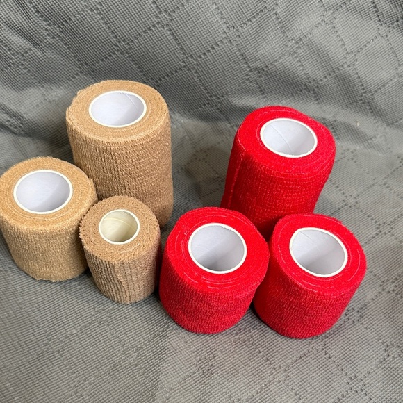 Co-Flex Vet Wrap Red & Tan Elastic Bandage Wraps First Aid Sports Dog Horse NWT - Picture 2 of 4